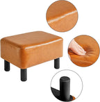IBUYKE Small Foot Rest Ottoman, PU Faux Leather Rectangle Foot Stool with Non-Skid Plastic Legs, Small Footstool for Couch, Desk, Office RF-BD217