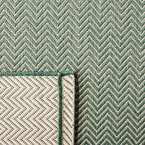 SAFAVIEH Outdoor Accent Rug 2'x3'7" - Courtyard Collection - Coastal Design, Dark Green & Beige, Durable & Easy Cleaning, Ideal for Patio, Entryway, Mudroom (CY8022-32221) - color: Dark Green/Beige, size: 2' x 3'7" (Rectangular)