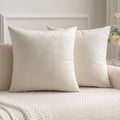MIULEE Velvet Throw Pillow Covers 22x22 inch, Pack of 2 - Cream White, Soft Solid Decorative Pillow Covers Cushion Cases Modern Luxury Home Decor for Spring Couch Sofa Bedroom Livingroom
