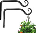 2 Pack Outdoor Heavy Duty Plant Hangers, Black Metal Wall Hooks Hanging Brackets for Flower Baskets, Bird Feeders, Lanterns, Wind Chimes, Patio Garden Porch Indoor Outdoor Use