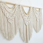 oiikain Large Handmade Boho Macrame Wall Hanging Tapestry - Chic Bohemian Woven Home Decor art for Living Room, Bedroom, and Wedding Parties (43''x32'', Wooden beads)