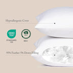 puredown® 18x18 Feather Down Pillow Insert, 1 Pack Throw Pillow Insert for Couch, Chairs, Office, Apartments