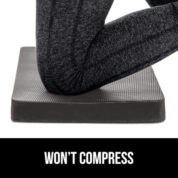 GORILLA GRIP Extra Thick Patent Pending Supportive Foam Kneeling Pad, Large Cushion Knee Pads for Gardening, Baby Bath Time, Dirt and Water Resistant, Workout, Garden Supplies, 17.5x11, Charcoal