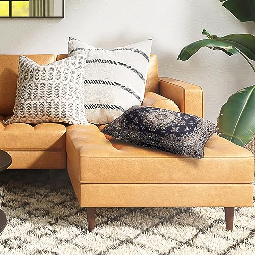 Snycler Boho Throw Pillow Covers 12x20 inch Set of 2 Black Medallion Border Area Rug Double Sided Pattern Cotton Soft Pillow Case Cushion Cover Pillowcase for Couch Sofa Bed Decorative - color: Boho-11, size: 20" x 12" (Pack of 2)