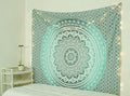 Popular Handicrafts Tapestry Wall Hanging Hippie Ombre Mandala Bohemian Hippy Intricate Indian Tapestries Bedspread 84 x 90 Inches (215cm x 230cm) Grey Green - color: Grey Geen, size: 90.6"L x 84.7"W