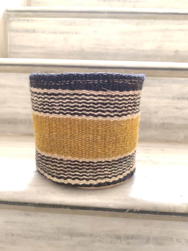 Sturdy Jute Rope Planter Basket Modern Woven Basket for Flower Pot Floor Indoor Planters, 6” x 6” Storage Organizer Basket Rustic Home Decor, Boho Chic Storage Earth-Friendly Cotton ECO-Twist Planter