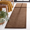 SAFAVIEH Natural Fiber Collection Runner Rug - 2'6" x 10', Chocolate, Sisal, Woven Design with Border (NF525D) - color: Chocolate, size: 2'6" x 10' (Runner)