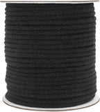 Tenn Well Black Macrame Cord, 165 Feet 5mm Wide Braided Cotton Rope for Macrame Plant Hangers, Wall Hangings, DIY Crafts, Halloween Decor