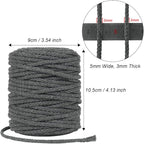 Tenn Well Gray Macrame Cord, 165 Feet 5mm Wide Braided Cotton Rope for Macrame Plant Hangers, Wall Hangings, Drawstring, DIY Crafts