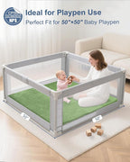 Thick Baby Play Mat for Floor,Padded Foam 50x50 Playpen Mat,Ultra Soft Support&Plush Feel Nursery Rug,Non Slip for Toddler, Infants,Kids Play,Yoga,Baby Crawling,Tummy Time(Green)