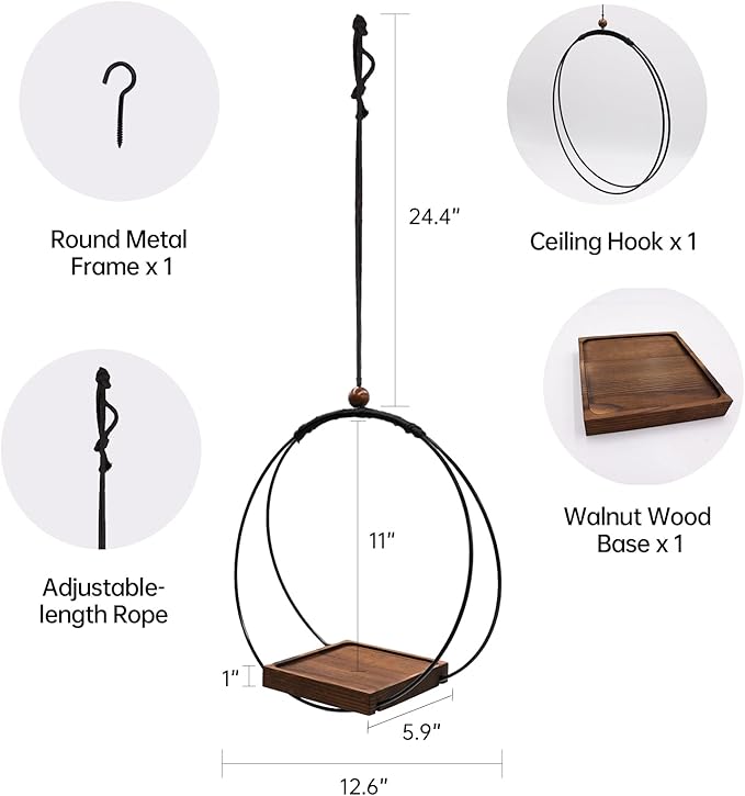 Hanging Planters for Indoor Plants - Plant Hanger Outdoor Pack of 2, Metal Plant Hanger Mid Century, Hanging Wall Ceiling Window, Gift for Mom, Plant Lovers, Housewarming