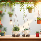 Small Hanging Planter for Indoor Outdoor Plants, Glossy Swing Smiley Face Planter Pot Head, Cute Hanging Flower Pot for String of Pearls Plant Live, Unique Happy Resin Succulent Pot