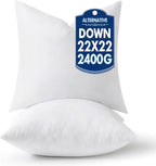 MIULEE 22x22 Pillow Inserts,Down Alternative Pack of 2 Euro Decorative Throw Pillows for Sofa Couch Bed, Ultra Soft Fluffy Bed Sleeping Form