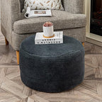 Asuprui Pouf Ottoman Unstuffed Ottoman Foot Rest No Filler Soft Foot Stool 20x20x12 Inches Fuzzy Chair Floor Pouf Chair with Storage for Living Room Bedroom Dark Gray - color: Dark Gray
