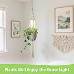 Grow Lights for Indoor Plants: Replacement Grow Light for Macrame Plant Hanger Full Spectrum Plant Light, with 3/9/12H Auto Timer Switch, 3 Colors,10 Dimming（GrowPro Spectrum）
