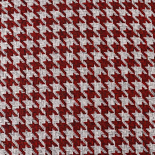 Yeiotsy 2pcs Houndstooth Throw Pillow Covers Geometric Cushion Case for Couch Sofa Bed and Chair Made of Cotton and Linen (18 X 18 Inches, Red) - color: Red