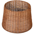 1 Pack Natural Rattan Spider Boho Lamp Shade Handwoven Indonesian Rattan, Large Wicker Woven Lampshade for Table & Floor, Boho Decor (13" Top × 16" Bottom × 11" Slant,Frustum Shape) - size: 13" Top × 16" Bottom × 11" Slant