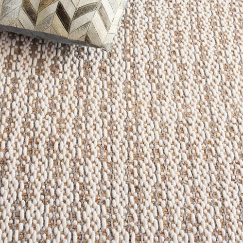 SAFAVIEH Area Rug 5x8 - Natural Fiber Collection - Natural & Grey, Handmade Jute & Wool, Ideal for Living Room, Bedroom, Dining Space (NFB225F) - color: Natural/Grey, size: 5' x 8' (Rectangular)