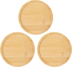 3 Pack Bamboo Saucer, 6 Inch Plant Saucer, 5" Cactus Plant Tray, Round Bamboo Tray for Modern Ceramic Flower Pot, Planter Pot, Cup Holder, Spoon Holder, Kitchen Utensil Rest