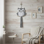ACEDSGN Macrame Owl Wall Hanging Boho Dream Catcher, Handmade Tapestry Fiber Art Wall Decor for Nursery Bedroom Living Room, Sustainable Gift for Owl Lovers & Nature Fans - Light Gray