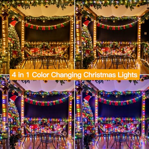 Ollny Christmas Lights Warm and Multicolor, 600LED 197FT Christmas Tree Lights IP67 Waterproof, Plug in Fairy Light with Remote 11 Modes Timer, Xmas Light for Outdoor Indoor House Holiday - color: Warm and Multicolor, size: 600 LEDs