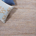 SAFAVIEH Natural Fiber Collection Runner Rug - 2'6" x 8', Natural & Navy, Handmade Farmhouse Boho Coastal Rustic Jute, Ideal for High Traffic Areas in Living Room, Bedroom (NF874N) - color: Natural/Navy, size: 2'6" x 8' (Runner)