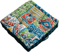 LINGXIYA Floor Pillow,Meditation Pillow for Floor,Bohemmia Style Yoga Cushion Floor Pad for Home Bay Window Party Garden Decoration,15.7"x15.7"x3.5",Green