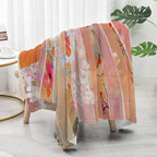Orange Boho Sun Throw Blanket 50Wx60H Inch Bohemian Minimalist Art Boys Girls Abstract Colorful Flower Aesthetic Blankets Warm Fuzzy Throw Blanket for Sofa Bed Throws Birthday Presents