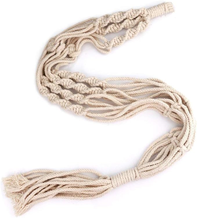 LANGUGU Set of 2 Macrame Plant Hanger Wall Hanging Planter Basket for Indoor Outdoor Flower Pot Plant Holder Wall Art Vintage-Inspired Home Decor, Jute Rope, 4 Legs (48 inch)