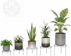 5 Pack Heavy Duty Rustproof Iron Flower Pot Stand Holder Indoor Outdoor Pot Stand Rack Decorative Round Flower Stand Display Shelf for Living Room