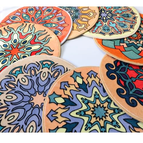 8Pcs Soft Kids Carpet Circle Seats Round Rug 16" for Classroom Floor Mat, Cute Floor Seats Rug Cushions for Kids Toddlers Elementary School Preschool Group Educational Learning Playing Area - color: 8pcs Boho02, size: Round 15.75"