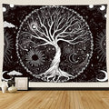 Wonrizon Tree of Life Tapestry,Black and White Galaxy Space Tapestries Aesthetic Psychedelic Wall Hanging decor for Living Room Bedroom (51.2" x 59.1") - size: 59.1"L x 51.2"W