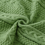 Longhui bedding Sage Green Acrylic Cable Knit Sherpa Throw Blanket - Thick, Soft, Big, Cozy Sage Green Knitted Fleece Blankets for Couch, Sofa, Bed - 50 x 63 Inches - color: Sage Green, size: 50" x 63", Standard