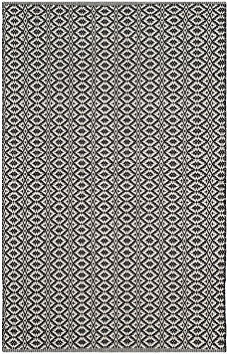 SAFAVIEH Montauk Collection Accent Rug - 2'3" x 3'9", Ivory & Black, Handmade Cotton, Ideal for High Traffic Areas in Entryway, Living Room, Bedroom (MTK716D) - color: Ivory/Black, size: 2'3" x 3'9" (Rectangular)