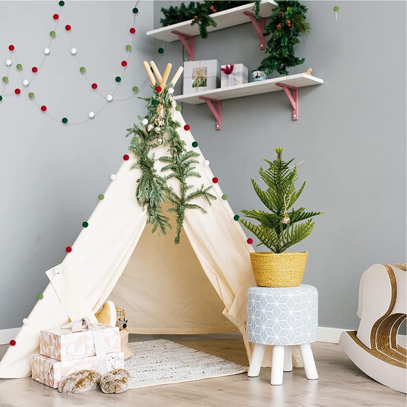 3PCS/Set Boho Tassel Garland,BetterJonny Boho Tassel Garland Wall Hanging Decor Pastel Banner with Wood Beads and 2Pcs Pom Pom Felt Ball for Home and Outdoor Decor - color: Style -2