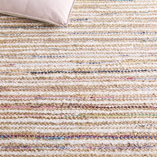 SAFAVIEH Cape Cod Collection Accent Rug - 4' x 6', Natural & Rust, Handmade, Braided Design, Ideal for The Living Room, Bedroom, Dining Room (CAP151P-4) - color: Natural/Rust, size: 4' x 6' (Rectangular)