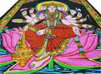 Goddess Gayatri sequins Cotton Batik Wall Hanging Painting : Size 43"x30" Inches - color: Gayatri