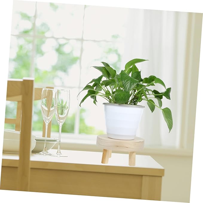 Boho Style Decor Plant Stand Outdoor Indoor Flowerpot Bracket Wooden Plant Riser Bonsai Shelf