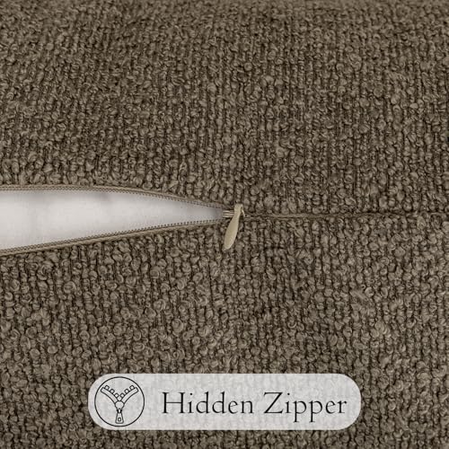 JoraLion 20x54 inch Neutral Boucle Body Pillow Cover, Brown Long Pillow Cover Cozy Soft Cushion Case for Couch Sofa Bed Living Room Home Decor, Pack of 1 (Cover Only) - color: Brown, size: 54" x 20" (Pack of 1)