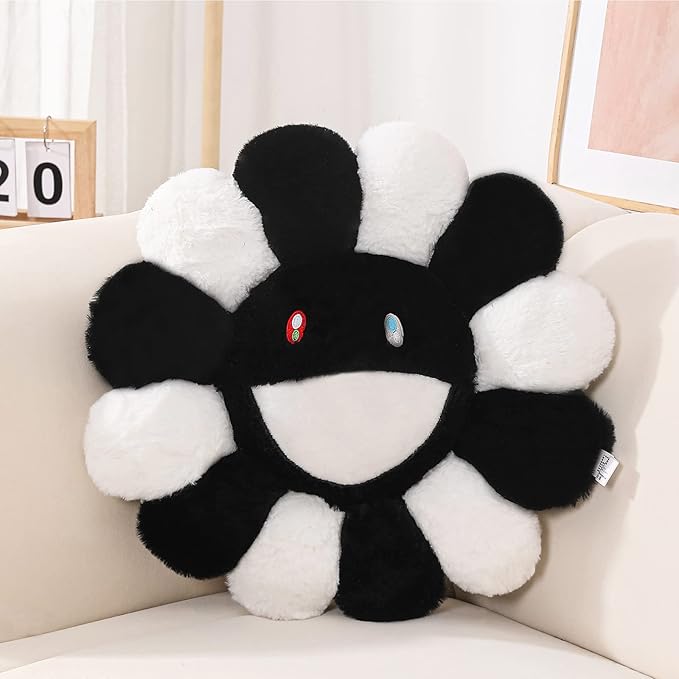 FIONOUT Flower Pillow, Flower Shaped Throw Pillow, Flower Face Floor Cushions Floor Pillow, Colorful Sunflower Plush Pillow, Cute Room Decor Decorative Pillows for Sofa Bedroom Car (60CM/23.6in)