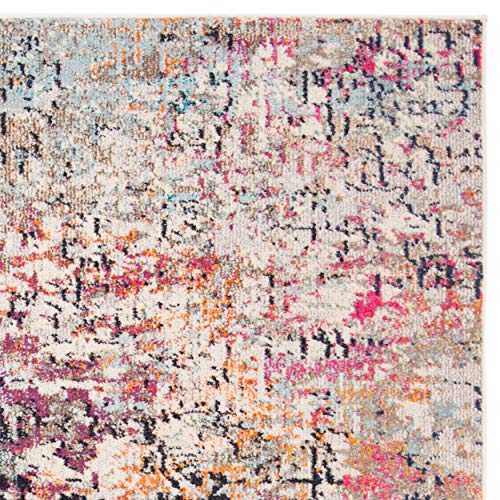 SAFAVIEH Madison Collection Accent Rug - 2'2" x 4', Grey & Pink, Modern Abstract Design, Non-Shedding & Easy Care, Ideal for High Traffic Areas in Entryway, Living Room, Bedroom (MAD460A) - color: Grey/Pink, size: 2'2" x 4' (Rectangular)