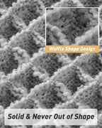 Upgraded Waffle Runner Rug Super Absorbent Non Slip Bath Mats for Bathroom Machine Washable Bathroom Runner Rug with Tassels, Ideal for Hallway Bedroom Laundry Room, Light Grey, 2' x 6'(24" x 72")