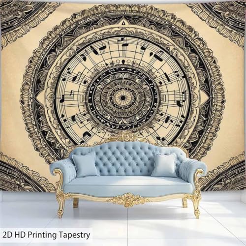 FENDROM Floral Bohemian Tapestry,Music Aesthetic Indian Wall Hanging Boho Wall Art Mandala Room Decor Tapestries for Bedroom Living Room Dorm - color: Y11, size: 59"L x 39"W