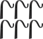 Mkono 6 Pack Iron Wall Hooks for Hanging Plant Lanterns, Plant Hanger Fence Metal Bracket for Bird Feeders, Wind Chimes, Mason Jar Sconces, Light Outdoor Indoor Rustic Home Decor, 3 Inch