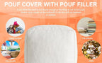 Pouf Ottoman Stuffed Modern Foam Filled Foot Rest Poufs for Living Room Chair Decorative 20 X 15 Inches Boho Relax Stool Floor Poufs Foot Rest for Living Room,Beige
