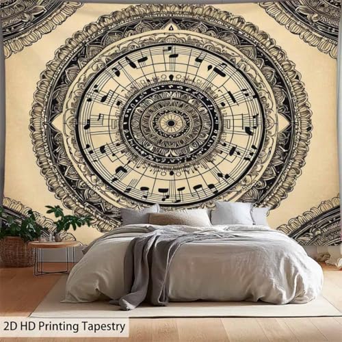 FENDROM Floral Bohemian Tapestry,Music Aesthetic Indian Wall Hanging Boho Wall Art Mandala Room Decor Tapestries for Bedroom Living Room Dorm - color: Y11, size: 59"L x 39"W