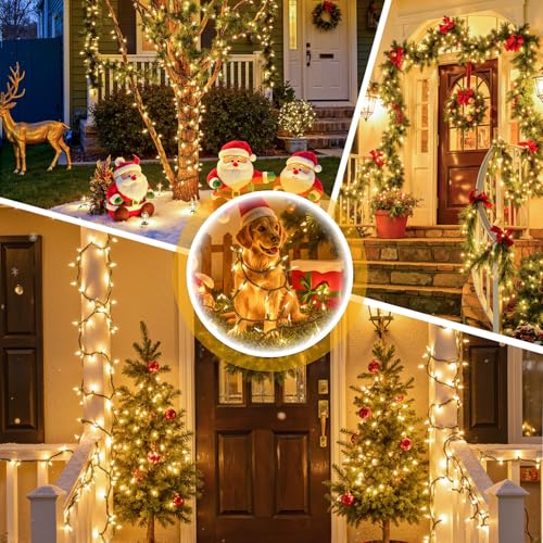 50-Count White Christmas Lights with Green Wire, 13FT Incandescent Bulbs Mini String Lights Connectable for Indoor, Christmas Tree, Outdoor, Classroom, Party, Garland, Xmas - color: Warm White,Green Wire