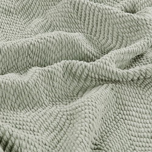 Home Soft Things Silver Throw Blanket Knitted Tweed Throw 50'' x 60'', Silver, Super Soft Cozy Warm Comfortable Breathable Throw for Living Room Chair Couch Bed Sofa Bedroom Home Décor - color: Silver Green, size: 50 in x 60 in