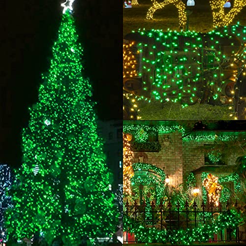 Christmas String Lights, 150 Count 33 FT Incandescent Mini Green Wire Fairy Light, 120V UL Certified Connectable St Patricks Day Tree Lights for Patio, Holiday, Party, Outdoor Indoor Decoration, Green - color: Green