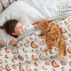 3 Pack Soft Boho Baby Gender Neutral Blankets for Newborn Baby Girls or Boys Unisex Nursery Toddler Baby Throw Blanket Double Layer Blankets with Dotted Backing Sun Rainbow Printed (Boho)